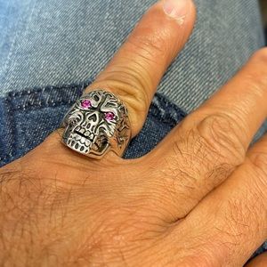 Skull starling silver ring